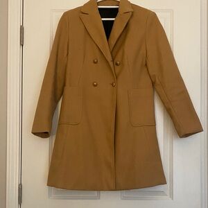 Classic Tan Double-Breasted Women's Coat
